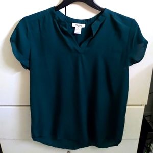 Persaya Women's Teal V-Neck M Blouse Top